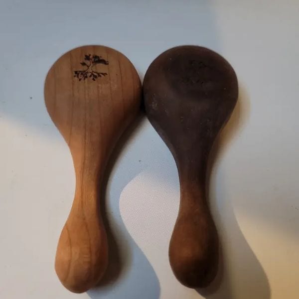 HAND CARVED WOODEN COFFEE SPOONS