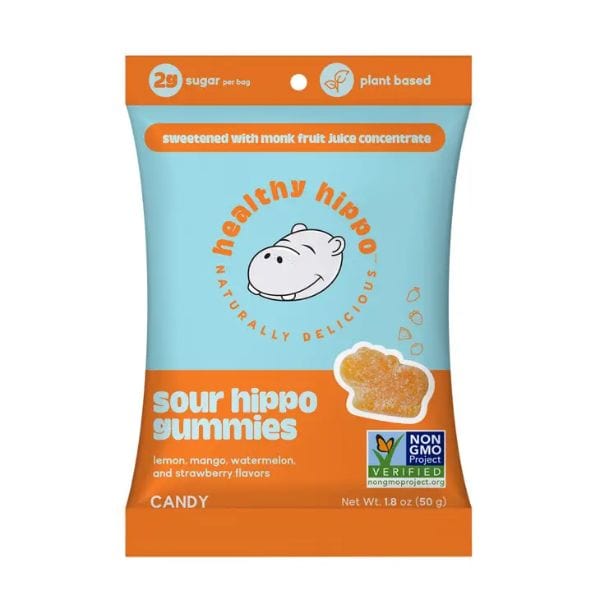 Healthy Hippo Low Sugar Plant-Based Sour Hippo Gummies