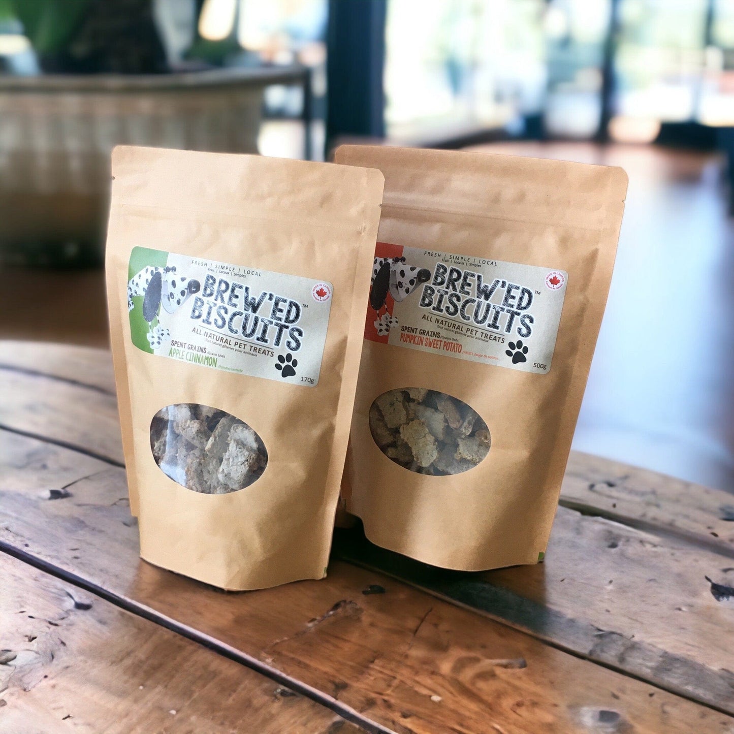 THE ECO DOG SNACK PACK : UPCYCLED BREW'ED BISCUITS PUMPKIN SWEET POTATO & APPLE CINNAMON
