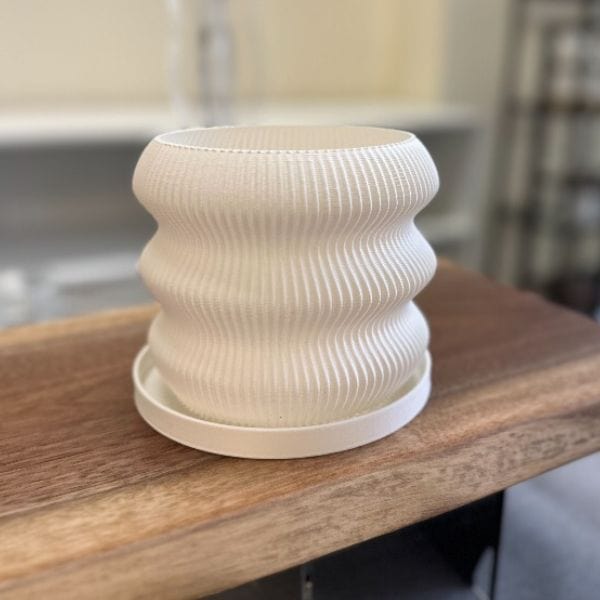 3D PRINTED ECO POTS WITH BASE 5" X 5"